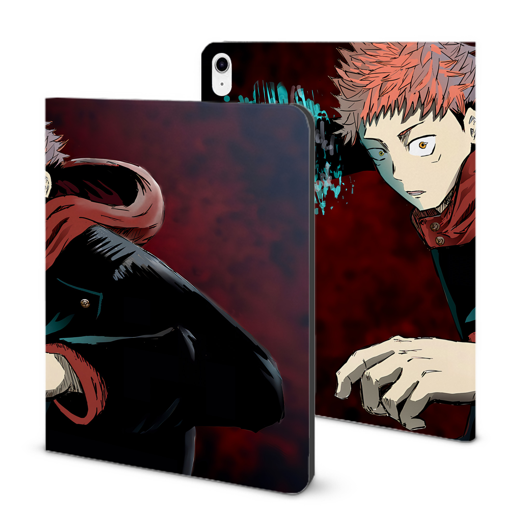 （画像用） 呪術廻戦 Jujutsu Kaisen IPad ケース ブック型 PUレザー TPU 耐衝撃 軽量 薄型 ペン収納なし 全面保護 IPad 各モデル対応